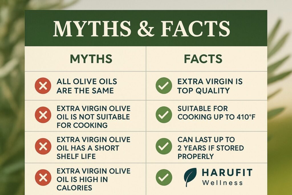 Extra virgin olive oil myths vs facts cooking storage