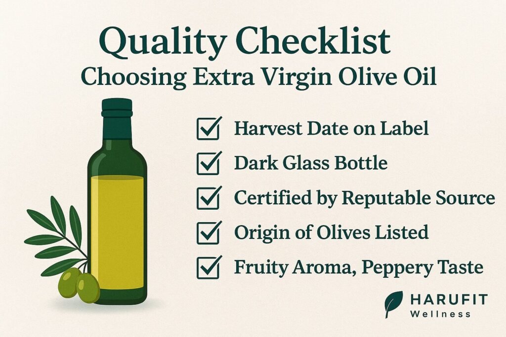 How to choose quality extra virgin olive oil checklist