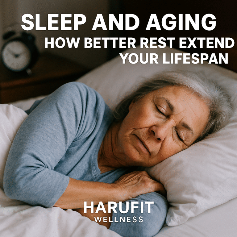 Senior woman sleeping peacefully showing connection between sleep and longevity.